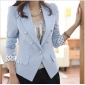 Light Blue Slim Office Lady Women's Suits