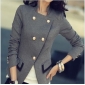 Gray Double Buttons Side-vented Notch Lapel Women's Suits
