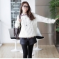 Ivory Long Sleeves O-neck Women's Tank Tops