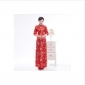 Red Ankle Length Elegant Slim Cheongsam Wedding Dresses