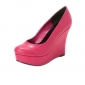 Rose Red PU Leather Anti Slip Women's Espadrilles & Wedge Shoes
