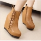 Brown Lace Up Autumn Fashion Women's Espadrilles & Wedge Shoes