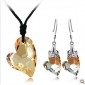 Champagne Diamond Two Pieces Heart Shape Jewelry Sets