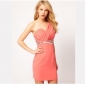 Orange Sweetheart Beaded Ruffles Short Prom Dresses