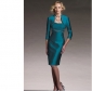 Green Satin Knee Length Mother of the Bride Dresses