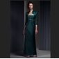 Dark Green Beaded Taffeta Ankle Length Mother of the Bride Dresses