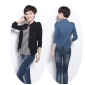 Black Korean Style Casual Slim Women's Jackets & Coats