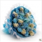 Blue Cartoon Bear With Small Diamond Korean Style Wedding Flowers & Wreaths