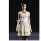 Ivory Tulle Halter Strapless Short Tiered Homecoming Dresses