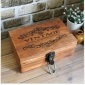Brown Wooden Vintage With Lock Jewelry Boxes