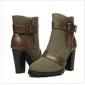 Green Short With Buckle Fashion Women's Winter Boots