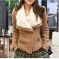 Khaki Cotton Wool Korean Style Winter Women's Jackets & Coats