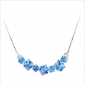 Blue Diamond Magic Cube Shape With Silver Chain Wedding Necklaces