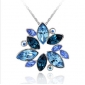 Blue Diamond Oval Shape Shiny Diamond Wear Resistant Wedding Necklaces