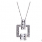 Shiny Diamond Silver Square Shape Waterproof Wedding Necklaces