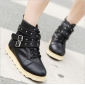 Black Ankle With Buckle Anti Slip Women's Boots