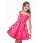 Rose Red With Spaghetti Straps Big Bow Satin Junior Bridesmaid Dresses