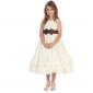 White A-line Taffeta With Ribbons Junior Bridesmaid Dresses