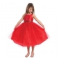 Red Sequins With Straps Tea Length Junior Bridesmaid Dresses