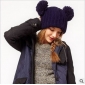 Purple Woven With Ball Women's Winter Hats & Caps