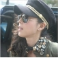Black Korean Style Navy Women's Winter Flat Bottom Hats & Caps