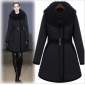 Black Long Korean Style With Belts Women's Jackets & Coats