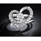 Silver Heart Shape With Shiny Diamond Wedding & Engagement Rings