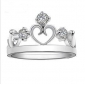 Silver Crown Shape Elegant Wedding & Engagement Rings