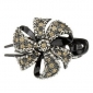 Black With Diamond Plastic Round Shape Hair Jewelry
