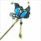 Royal Blue Tassel Butterfly Shape Shiny Diamond Hair Jewelry