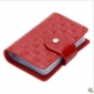 Red PU Leather With Button Many Positions Card Holder
