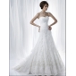 White Halter Sleeveless Lace Embroidery Long A-line Wedding Dresses