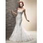 White Mermaid Backless Lace Up Taffeta A-line Wedding Dresses