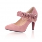 Pink Lovely Fashion With Flowers Pearls Women's Casual Shoes