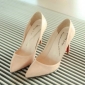 Cream-colored PU Leather Office Lady Women's Casual Shoes