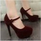 Dark Red Super High Heel With Platform Women's Casual Shoes