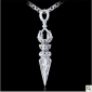 Silver Awl Shape With Circles Chain Men's Necklaces
